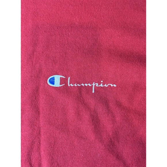 Vintage 1980s Champion Logo T Shirt Made In USA Single Stitch Red - Picture 3 of 4